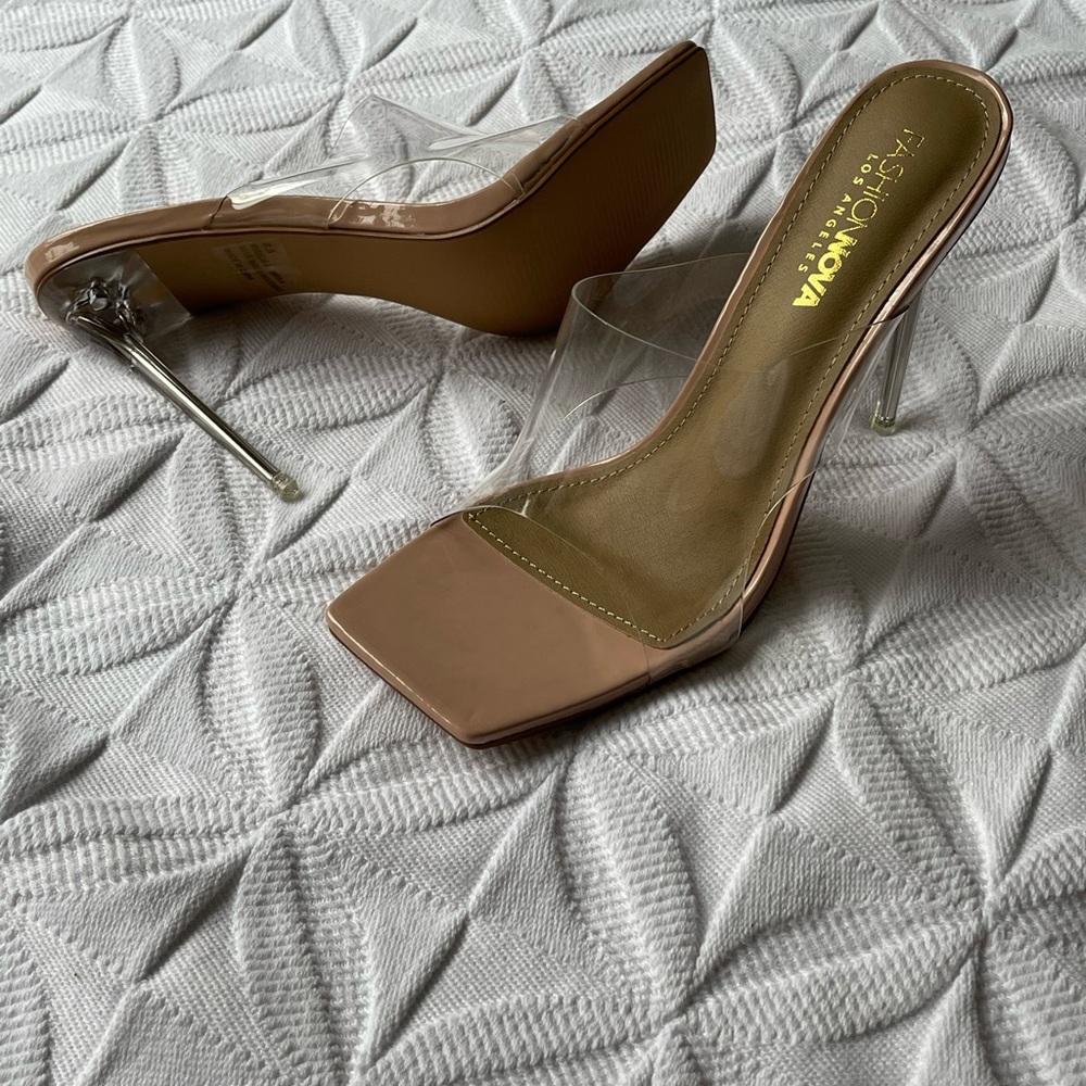 Fashion Nova Clear Nude Heels – Size 8.5 – NWT